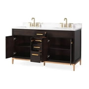 Tennant Brand 60 Modern Espresso/Wenge Bathroom Vanity with White Quartz Top