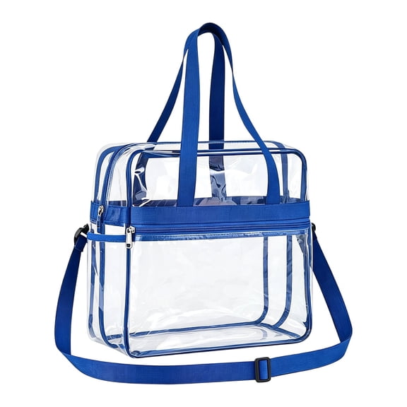 EYNMVR Clear Tote Bag Stadium Approved Day Clear Satchel Bag with Shoulder Strap for Concert Work and Sports
