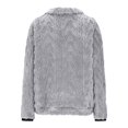 thumbnail image 5 of Women's Sherpa Fuzzy Fleece Pullover Sweatshirt Quarter Zip Lapel Winter Warm Cozy Sweaters with Kangaroo Pockets, 5 of 6
