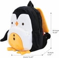 thumbnail image 2 of Mochila para niños y niñas, linda y suave mochila pequeña con dibujos de animales de peluche para niños de 1 a 6 años (pingüino), 2 of 5