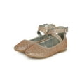 thumbnail image 5 of Little/Big Girls Glitter Round Toe Classic Criss Cross Strap Mary Jane Flat 19741, 5 of 5