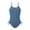 Dark Blue - Spaghetti Straps, variant on BULLPIANO 9-16 Years Girls One Piece Swimsuits Kids Solid Adjustable Strap Ribbed Bathing Suit Swimwear with Removeble Chest Pads