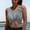 F-514Grey, variant on Women's Swimsuit Top Sleeveless Solid Color Tie Knot Front High Neck Tank Crop Top Bikini For Beach Pool,Army Green,S