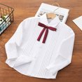 thumbnail image 2 of Mnyotv Girls White Uniform Shirts with Bow Cotton Button Down Shirts Long Sleeve Fall Clothes Tops Size 14-15Y, 2 of 9