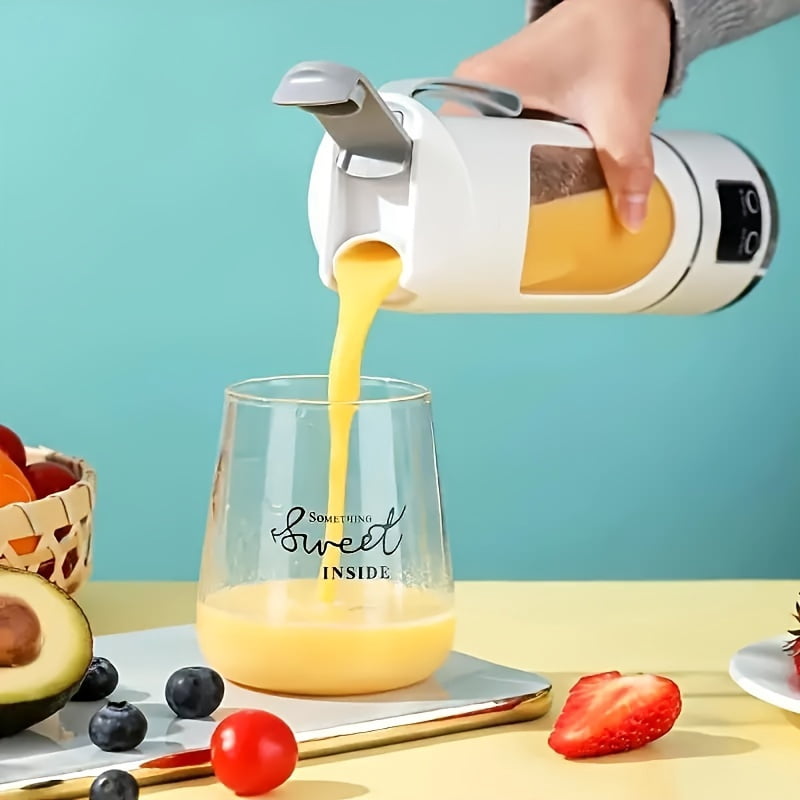 3-in-1 Portable Blender & Juicer - USB Rechargeable, Digital Display, Stainless Steel Blades - Wireless for Smoothies, Shakes, Juice - Perfect for Travel, Camping & Gifts