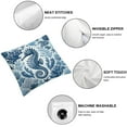 thumbnail image 4 of PIKWEEK Nautical Coastal Throw Pillow Covers 20x20 Set of 2, Themed Pillow Covers Coral Seashell Starfish Seahorse Beach Pillow Cases Cotton Square Cushion Cover for Home Couch Sofa Bedding Multiple, 4 of 6