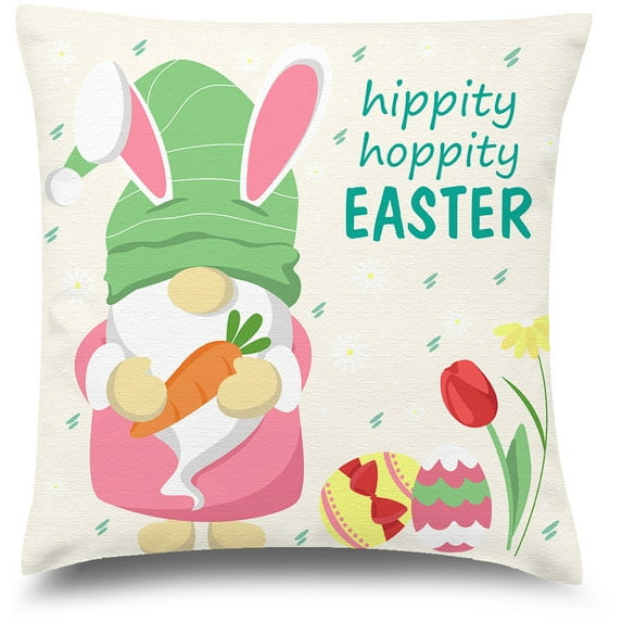 Happy Easter Pillow Covers Easter 2021 Gifts Ideas Living Room Decoration Welcome Peeps Holiday Throw Cushion Case