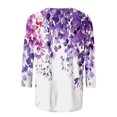 thumbnail image 4 of Tmtolofot Graphic Tees For Womens Summer Casual T Shirts 3/4 Sleeve Womens Round Neck Petals Printed Tops Women Comfy Lightweight Tunic Blouses, 4 of 4