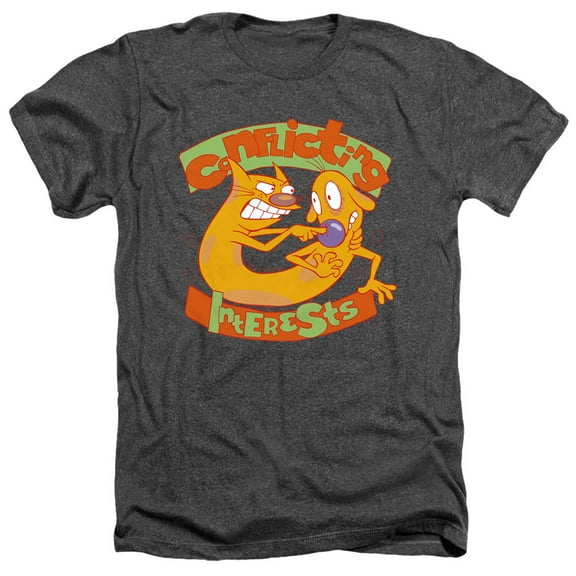 Catdog Conflicting Interests Unisex Adult Heather T Shirt