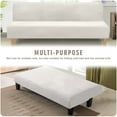 thumbnail image 6 of Eurhowing Elastic Sofa Cover, Plush Stretchable Futon Slipcover for Armless Sofa Bed, Soft Velvet Furniture Protector, Ivory White, 6 of 9