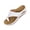White, variant on Lenago Women's Open Toe Mules Sandals Cross Strap Wedge Heel Slides Casual Comfortable Slip On Dressy Walking Shoes for Summer Work Party Outdoor Khaki 8.5