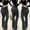 Black, variant on Babysbule Womens Jeans Classic Relaxed Fit Women Solid Color Solid Flared High Jeans Flares Fashion Pants Trouser