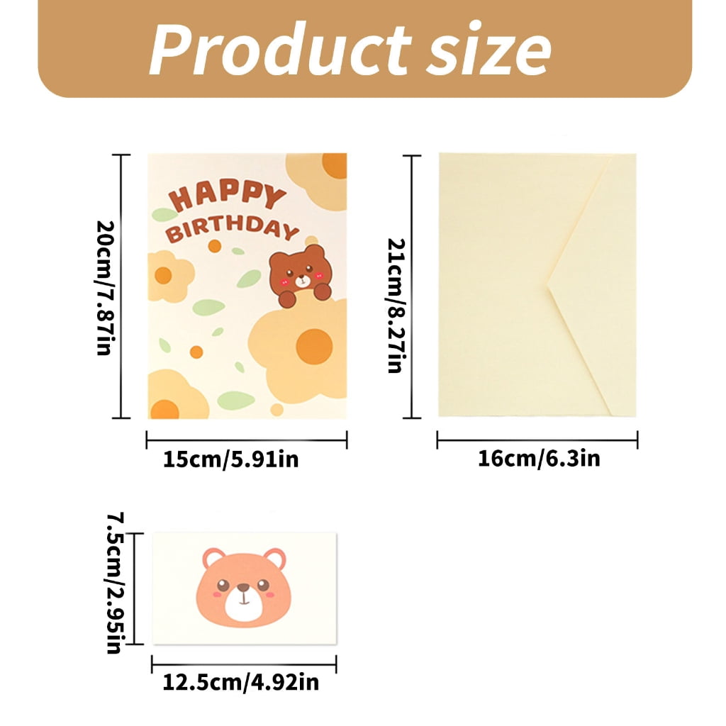 Handmade Plush Bear 3D Birthday Card Plush 3D Bear Greeting Card for Birthdays Handmade Gift for Any Age
