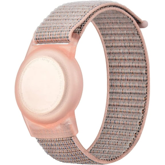 Kids Wristband,Protective Case for Air Tag GPS Tracker Holder with Nylon Bracelet, Adjustable Anti Lost Watch Band for Toddler Child Elder(Pink)