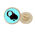 thumbnail image 1 of Peace Queen Spade Q Poker Round Metal Golden Pin Brooch Clip, 1 of 3