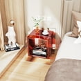 thumbnail image 5 of Acrylic Nightstand Colorful Bedside Table with Open Storage Shelf,Clear Side Table for Living Room (1, Red), 5 of 9