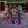 thumbnail image 5 of BIGASUO Karaoke Singing Machine, Portable Bluetooth Party Speakers with 2 Karaoke PA System microphones for Adult & Kids, Bluetooth Karaoke Machine with LED Lights Supports TF Card/USB, Aux In, 5 of 12