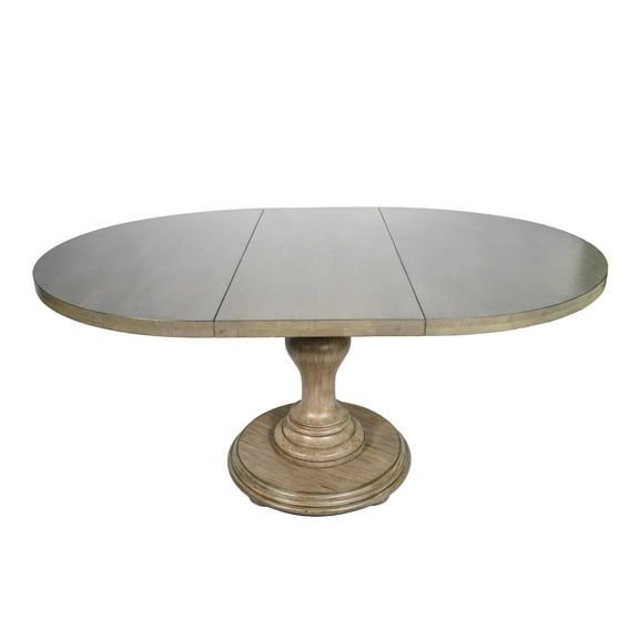 bingltd- 48" x 48" to 66" Extension 30" Tall Bradford Driftwood Dining Table (TT4866-EXT-NICKEL-Bradford-Driftwood)