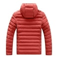 thumbnail image 5 of IYTR Mens Winter Jacket Long Sleeve Jacket Casual Jacket Clothes Coats with Pocket Zipper Turndown Collar Solid Color Red L, 5 of 6