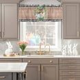 thumbnail image 5 of Valance Curtains for Kitchen Windows Spring Flower Green Leaf Rod Pocket Valance Easter Egg Wood Board Buffalo Check Short Window Curtain Topper for Bedroom Living Room Bathroom 42x12in,1&nbsp;Panel, 5 of 9