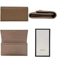 thumbnail image 3 of Pre-Owned Gucci GG Bifold Long Wallet ec-24304 Pink Beige Marmont 456116 Leather... (Good), 3 of 11