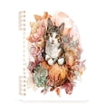 thumbnail image 2 of Wirebound Notebook Hardcover Spiral Notebooks Cute Cat with Autumn Leaves, 60 Pages, 80 GSM, 5.7 x 8.3in, 2 of 7
