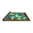 thumbnail image 2 of Ahgly Company Indoor Square Abstract Turquoise Blue Contemporary Area Rugs, 6' Square, 2 of 4