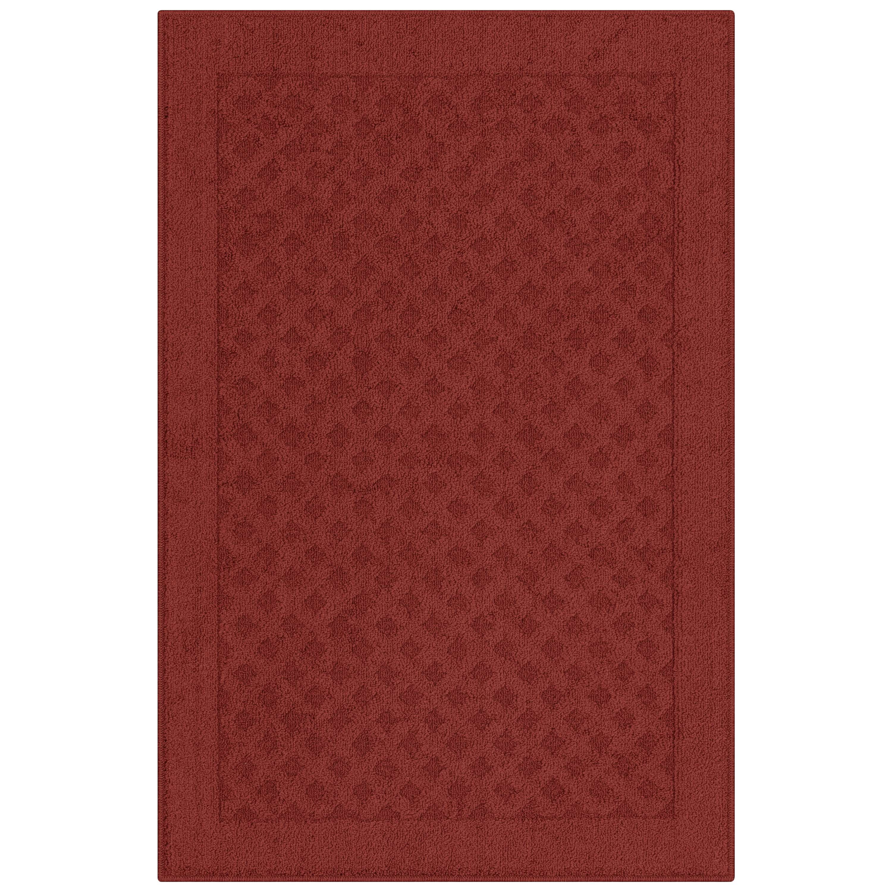 (2 pack) Mainstays Dylan Solid Diamond Olefin Red Indoor Accent Rug, 2 ft 6 in x 3 ft 10 in