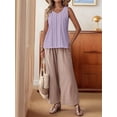 thumbnail image 5 of Linen Tank Tops for Women Summer Casual Loose V Neck Sleeveless Shirts Blouses Tunic Tops Light L, 5 of 9
