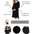 thumbnail image 3 of Avidlove Women’s Nursing/Delivery/Labor Nightgown Long Sleeve Maternity Sleepshirt for Breastfeeding with Button, 3 of 7