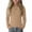 Brown——Back to School, variant on Long Sleeve Shirts for Girl Ribbed Knit Crew Neck Pullover Tops Casual Lettuce Hem School Uniform White 140