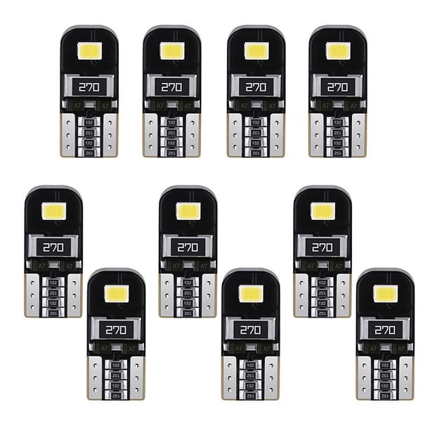 Luz LED T10 CANBUS de 12 V, blanca, sin polaridad, W5W, para interior de coche, luz de techo, luces de matrícula.