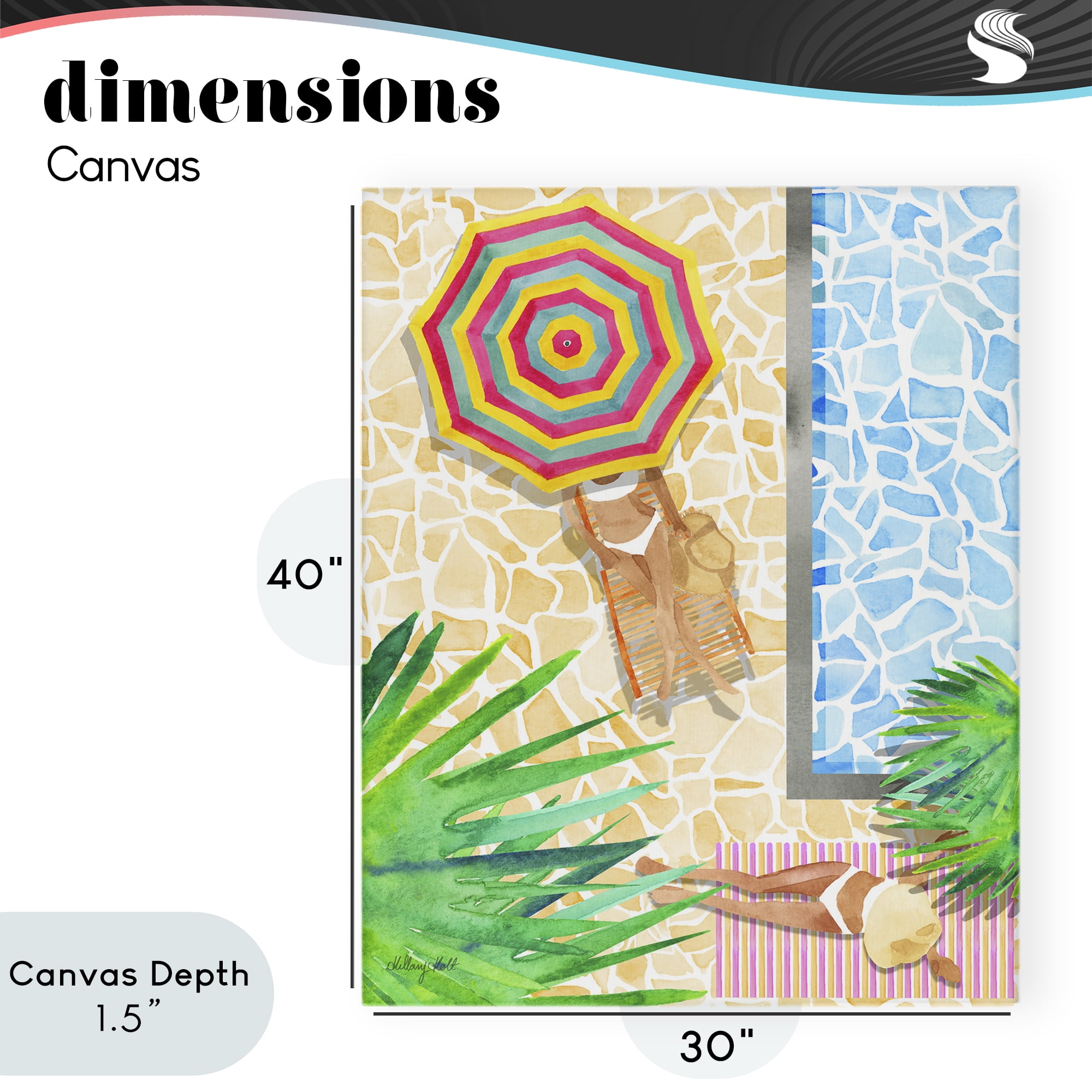 Stupell Industries Poolside Chill Duo Canvas Wall Art, design by Hillary Holt
