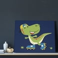 thumbnail image 3 of Naloa Dino Playing Roller Skate Print Canvas Bathroom Wall Art,Bathroom Wall Art Decoration, Canvas Poster Prints,Decorative Paintings for Living Room, Bathroom, Kids Room, 3 of 6