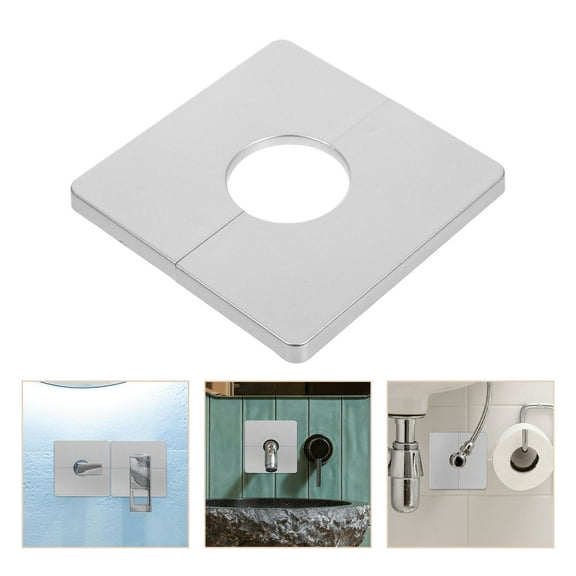 BESTYASH 2-Pack Self-Adhesive Pipe Cover Wall Hole Plate Decorative ABS Water Pipe Cover for Kitchen and Bathroom