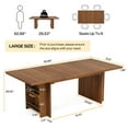 thumbnail image 6 of Tribesigns Farmhouse Dining Table for 6 to 8, 63-Inch Rectangular Wooden Kitchen Table with Storage, Industrial Dinner Table with Shelves for Dining Room, Kitchen, Living Room, 6 of 10