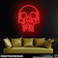 thumbnail image 3 of Craftnamesign Skull Dripping Neon Light, Bar Pub Wall Decor, Halloween Wall Art, 3 of 5