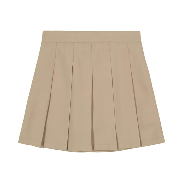 Falda IZOD Uniforme Escolar con Pretina Elástica Color Caqui Talla 14