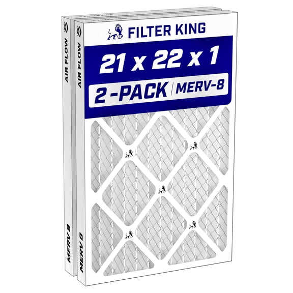 Filter King 21x22x1 Air Filter MERV 8, AC Furnace Filters (2-Pack)