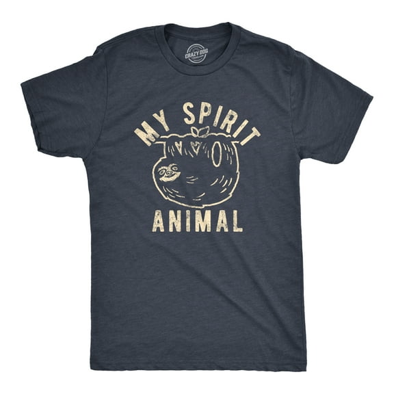 Mens My Spirit Animal: Sloth T Shirt Funny Lazy Slow Sarcastic Graphic Novelty Tee Graphic Tees