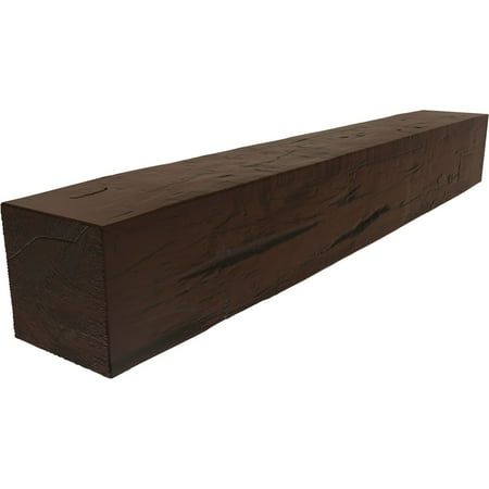 

4 H x 8 D x 72 W Hand Hewn Faux Wood Fireplace Mantel Premium Hickory