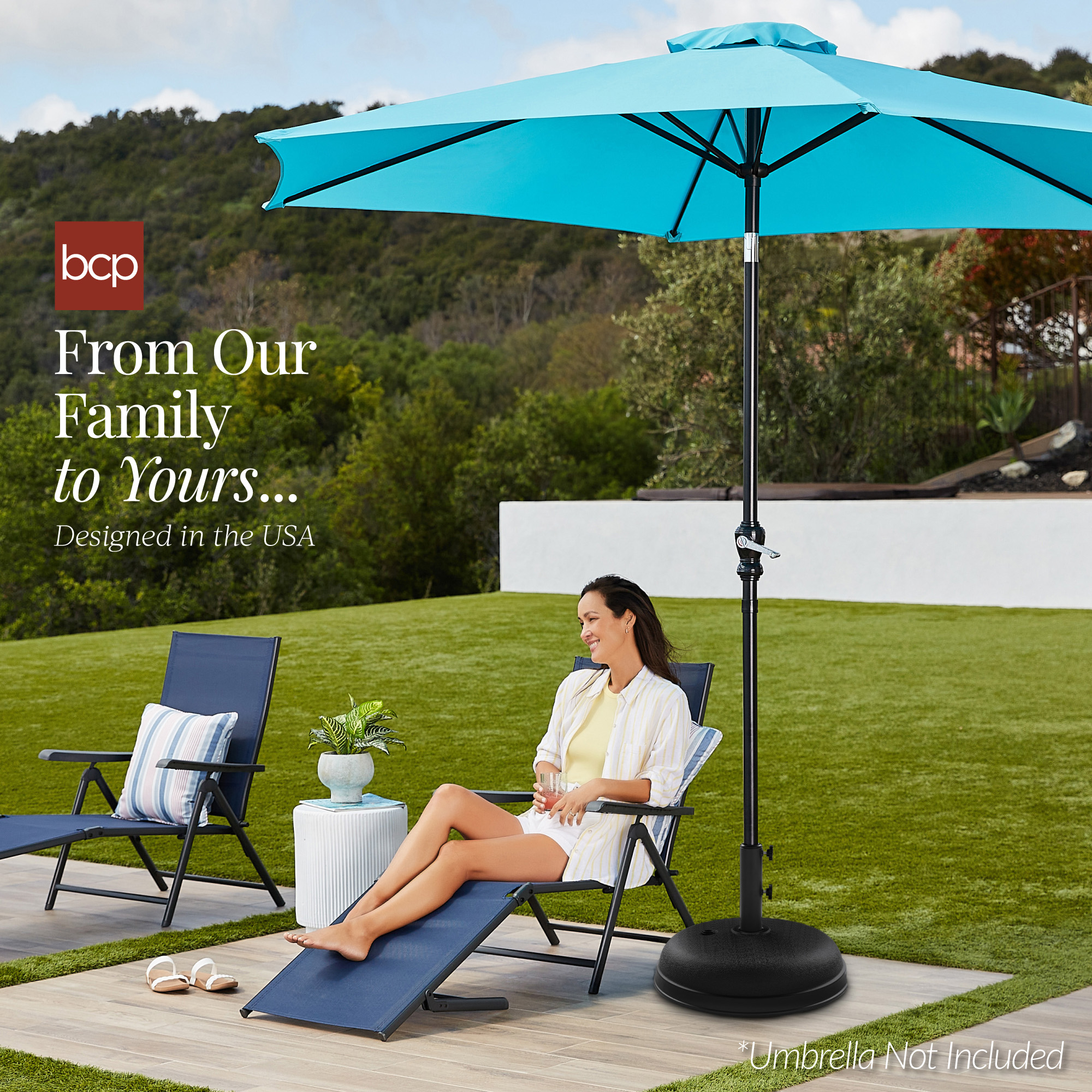 Best Choice Products Fillable Plastic Patio Umbrella Base Stand, Pole Holder w/ Adjustment Knob, Round Dome - Black