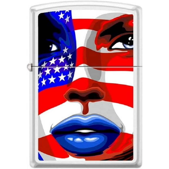 Zippo Lighter - American USA Flag Bald Eagles Stars and Stripes Face #Z6003