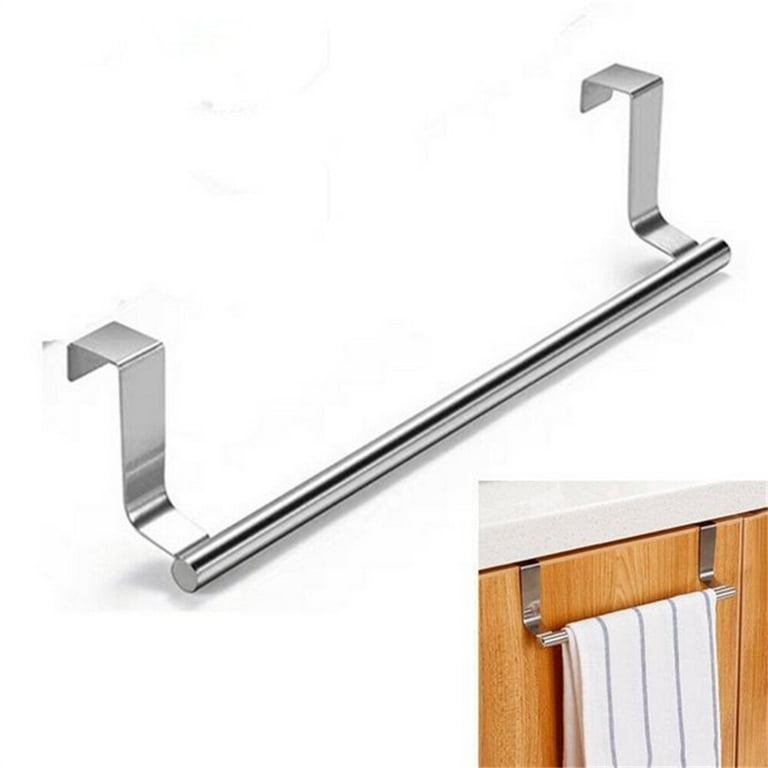 1 Pack Stainless Steel Towel Holder without drilling - Kitchen Towel Racks  - Hanging at the door of the Kitchen Cabinet or Cupboard - holder