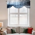 Blue Color Block Tie Up Valance Curtains Abstract Shabby Adjustable ...
