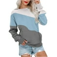thumbnail image 1 of MeetoTime Chandail en Molleton pour Femmes Mode Automne Manches Longues Col Rond Ample avec Poche, 1 of 5