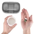 thumbnail image 4 of Unique Bargains 1 Pc Pill Case 3 Grid Portable Pill Box Clear Black, 4 of 6