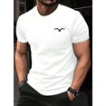 thumbnail image 1 of Men'S Casual Crew Neck T-Shirt with Seagull Print ,Slight Stretch, All-Season Short Sleeve Tee for Adults, 1 of 5