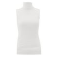 thumbnail image 4 of Razzly Women's Slim Fit Turtleneck Knitted Vest Solid Color Sleeveless Sweater Tank Top(White,One Size), 4 of 4