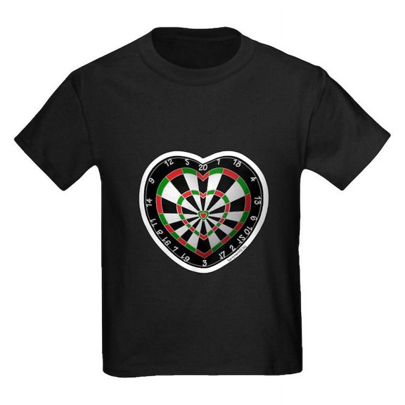 CafePress - Dart Love Kids Dark T Shirt - Dark T-Shirt Kids XS-XL